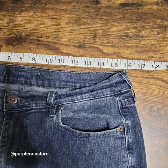 Levi's Jeans Size 12 Straight 505 Mid Rise Medium Dark Wash Western Country Girl - Picture 6 of 11